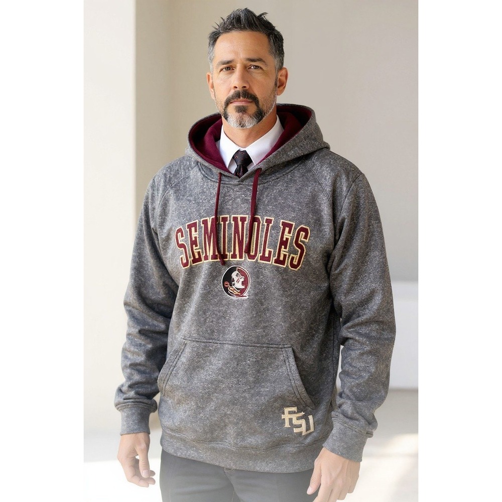Knights Apparel FSU Seminoles Hoodie Mens XL Grey Heather Florida State Pullover